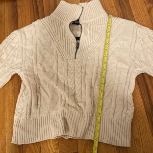 Ivory Cable Knit Sweater by Monrow